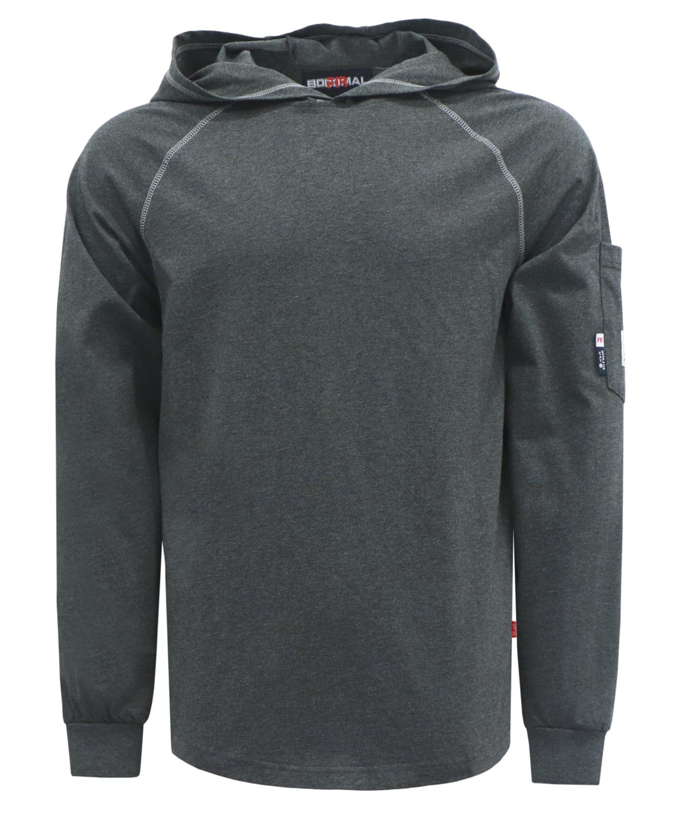 BOCOMAL FR Hooded T Shirts Heather Series 6oz Flame Resistant NFPA2112 CAT2 Fire Retardant Hoodies Work Shirt