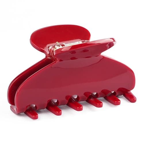 MAORULU Medium Cute Acetate Hair Claw Clip for Women Girls 3 Inch Cherry Red Claw Clips for Thin Medium Thick Hair Durable French Banana Clip with Gift Box Celluloid Accessories
