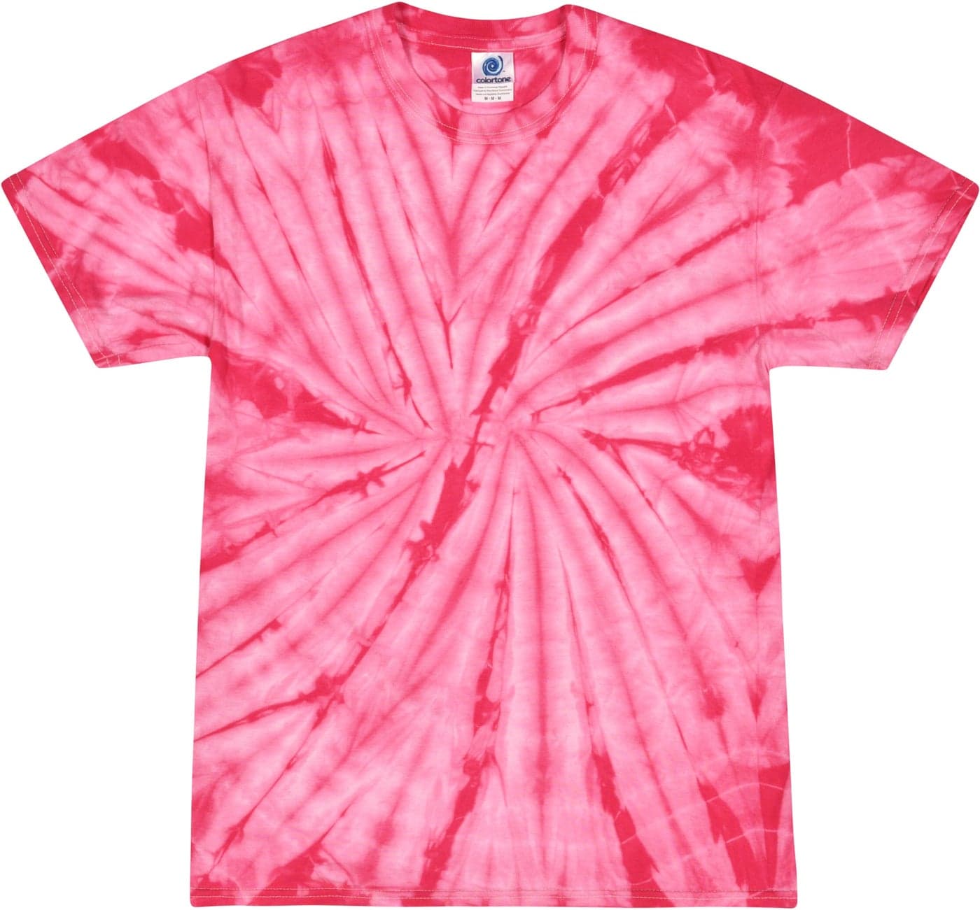 Colortone 100% Cotton Spider Tie Dye T-Shirt for Women and Men, X-Large, Spider Pink