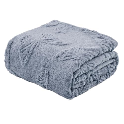 GIOKARNNA Throw Blankets with Butterfly,Soft Warm Blankets for Lover Mom Father Friends Gifts Pets,Lightweight Fuzzy Blanket for Couch Sofa Bed(Pearl Blue,50"x60")