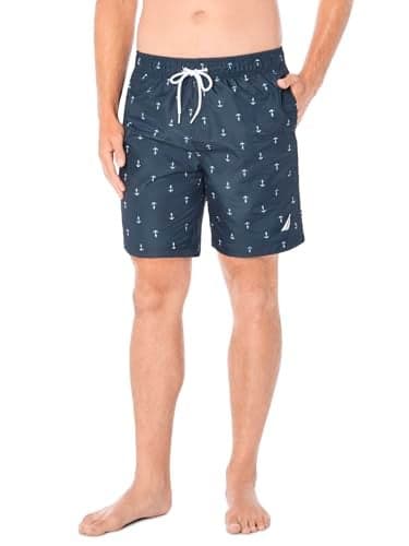 Nautica Men's Quick Dry All Over Classic Anchor Print Swim Trunk Swimwear, -navy, XX-Large
