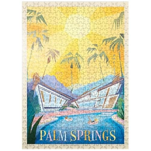 MyPuzzle Palm Springs CA Mod Design Vintage Poster Premium 500 Piece Jigsaw Puzzle for Adults