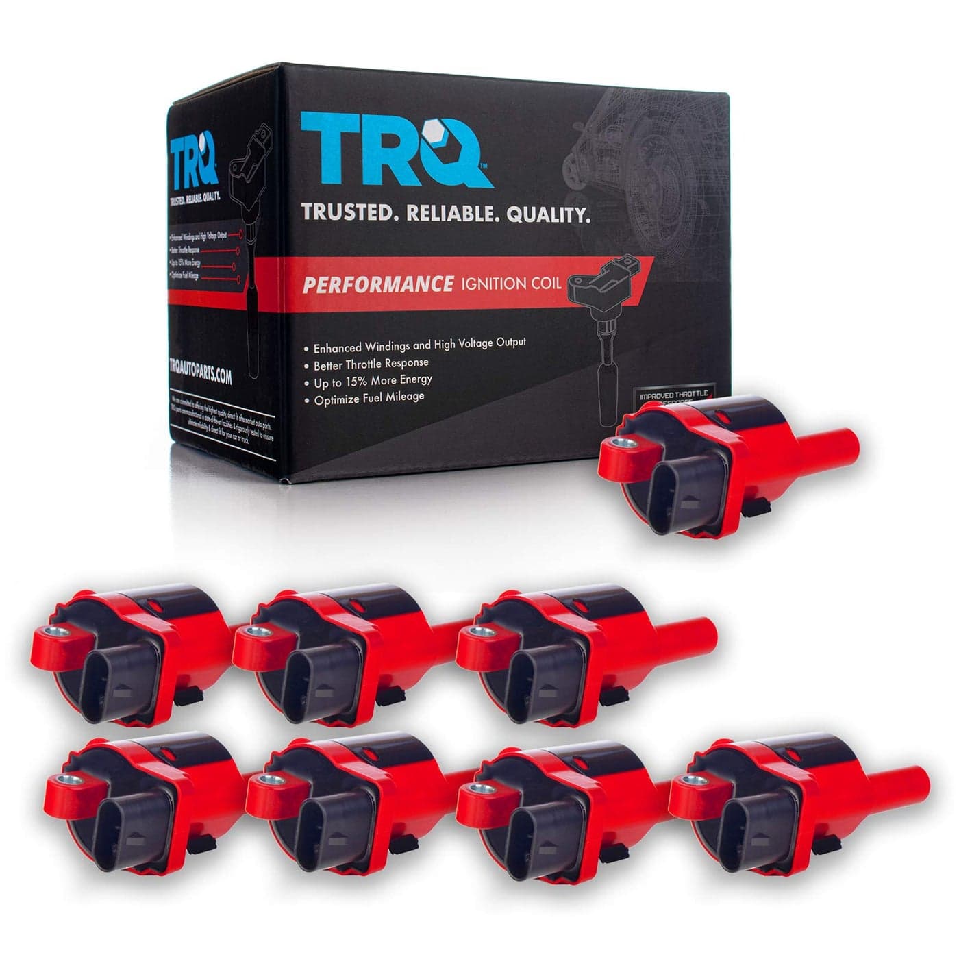 TRQ Ignition Coil Set Compatible with 1522 Cadillac 1422 Chevrolet GMC 2022 Isuzu