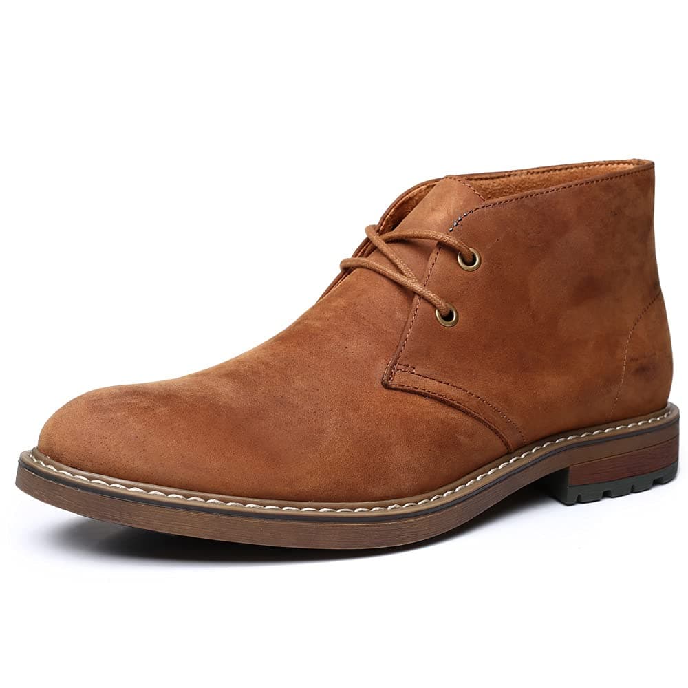 Chukka Boots for men Premium Leather Laceup and Waterproof Oxfords SuedeApricot 95