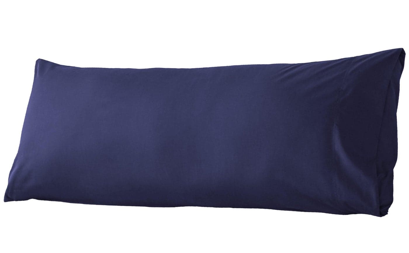 WhatsBedding Body Pillow Cover Cotton Fabric Long Pillowcase Breathable SkinFriendly Envelope Closure Navy Blue 20x54 inch