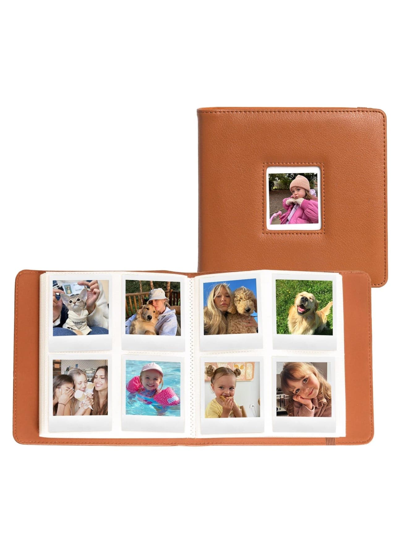 288 Pockets Photo Album for Po-laroid Go, PU Leather Hardcover Photo Album Book for Po-laroid Go series, Large Capacity for Family Wedding Anniversary Baby Travel Vacation, 2.62x2.12"- Brown