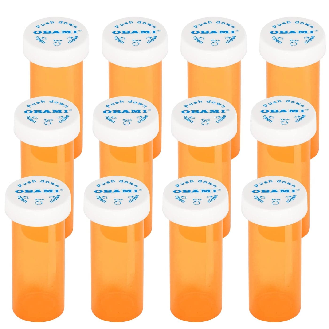 Plastic Medicine Pill Bottles with Child Resistant Caps Push Down and Turn Prescription Vial Medicine Container Pill Cases Dispenser Organizers 12pcs 6 Dram