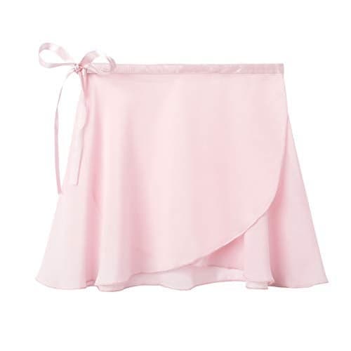Stelle Ballet Skirts for Girls Toddler Dance Skirt Chiffon Kids Ballet Wrap Skirts (Pink (Adjustable Tie), 4-6 Years)