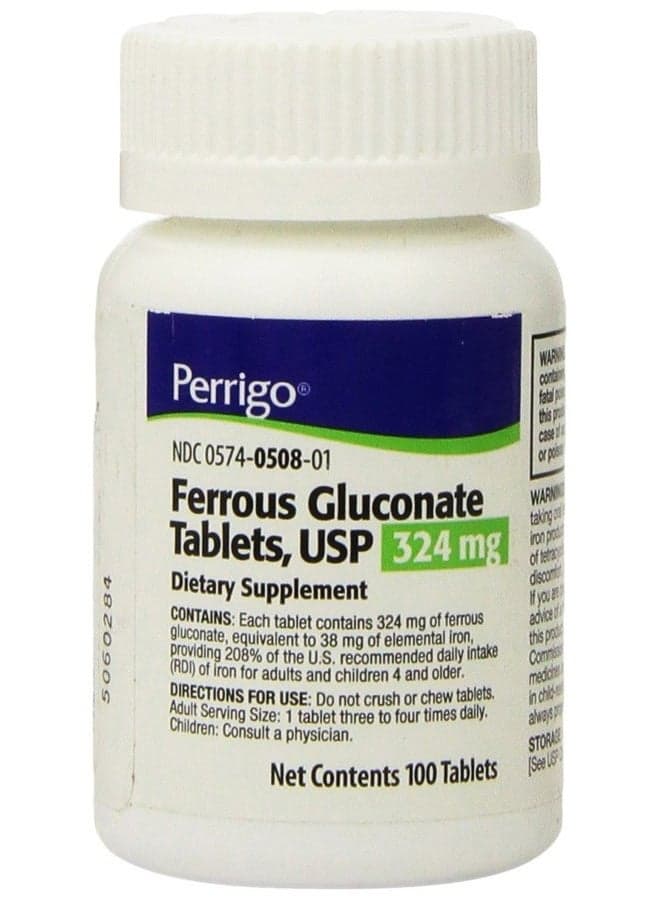 Ferrous Gluconate Tablets Mg Count One Size Multi