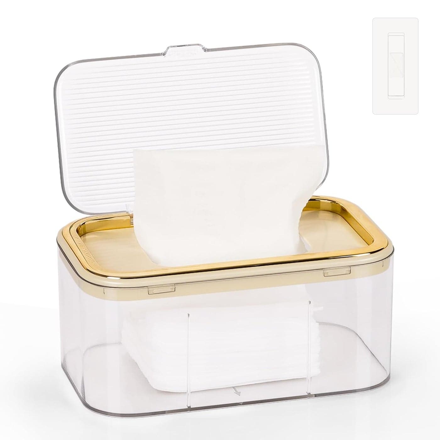 Baby Wipes Dispenser Wipe Holder Wipes Container Large Capacity Keep Wipes Fresh Easy to Open Gold