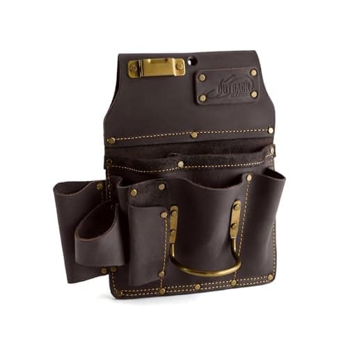 OX Tools Leather Tool Pouch for Pro Drywall Contractor, Oil Tanned Leather Tool Belt Pouches Hammer Loop, Belt Loops, Framing Drywaller's Tool Organizer Bag OX-P263801