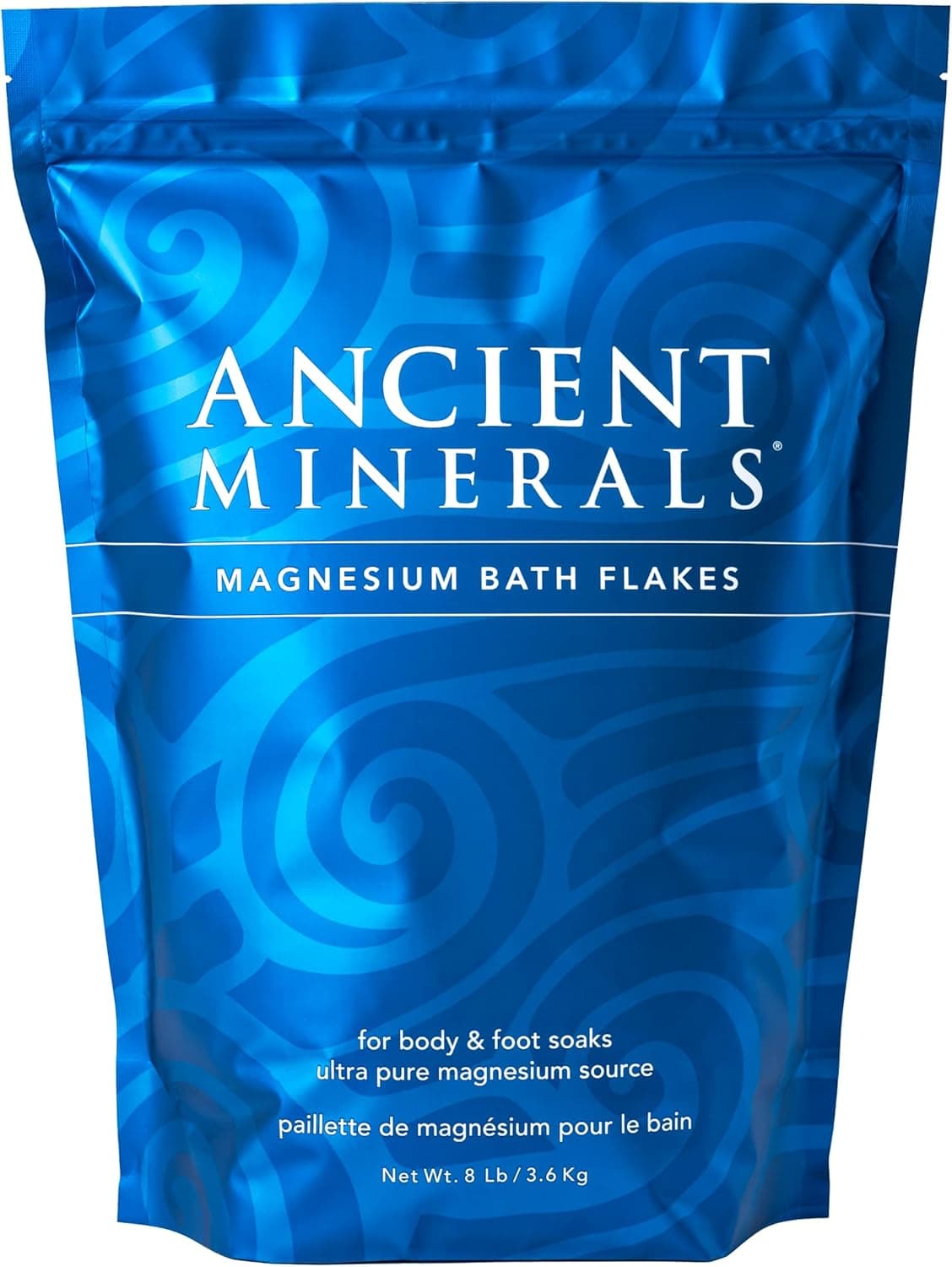 Ancient Minerals Magnesium Bath Flakes Bathing Alternative to Epsom Salt Soak in Natural Salts HighAbsorption Efficiency for Relaxation Wellness Muscle Relief 8 lbs