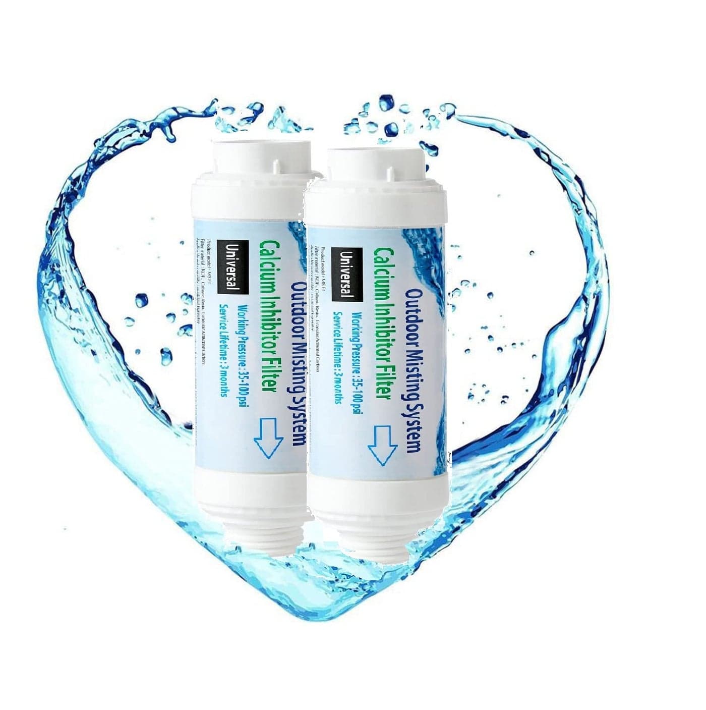 HG lifestyles Misting System Calcium Inhibitor Filter for Patio Misters Inline Water Filter Effectively Reduce Hard Water Spots Soften Water Pack of 2
