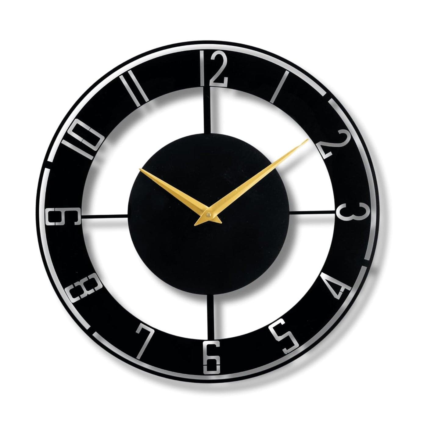 Dcloud Metallic Wall Clock for Home Office Living Room Bedroom Kids Room and Kitchen 40 x 40 cm Big Size Stylish Latest Home Decor Battery Included 40 CM DA85