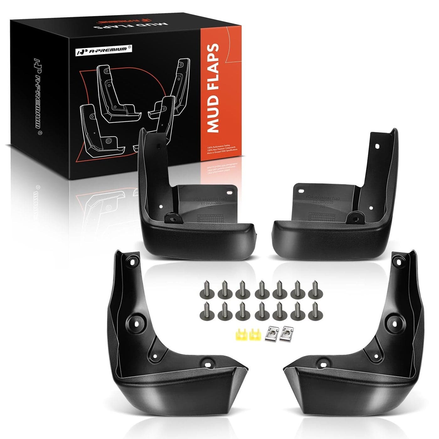 APremium Set of 4PCS Mud Flaps Splash Guards Mudguards Mudflaps Compatible with Honda Odyssey 20182024 Mini Passenger Van Black Color Front LH RH and Rear LH RH