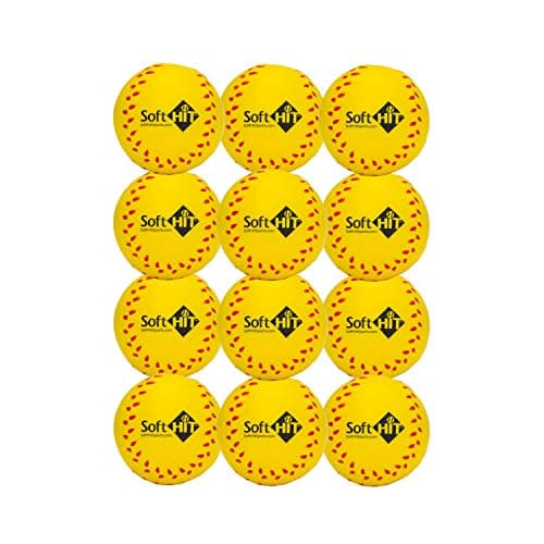 Soft Hit Soft BaseballSoftball Training Foam Ball 12 Pack Yellow