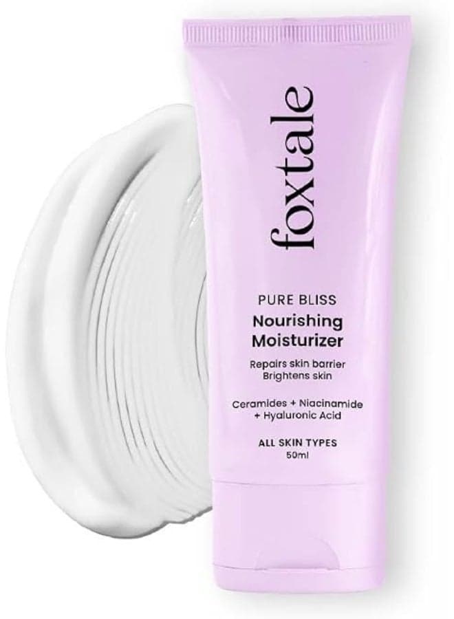 Foxtale Nourishing Face Moisturizer with Niacinamide for 24 Hr Hydration, Lightweight & Non-Sticky, For Soft & Glowing Skin, Men & Women, All Skin Types, 50 ml