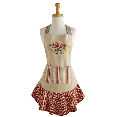DII Womens Fall Thanksgiving Kitchen Apron Adjustable Long Waist Ties Gather Together