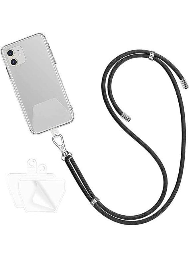 Universal Phone Lanyard, With Durable Patch, Adjustable Nylon Neck Strap, Crossbody Nylon Patch Phone Lanyards, Lanyard Detachable, Comfortable and Durable, Compatible with All Smartphones