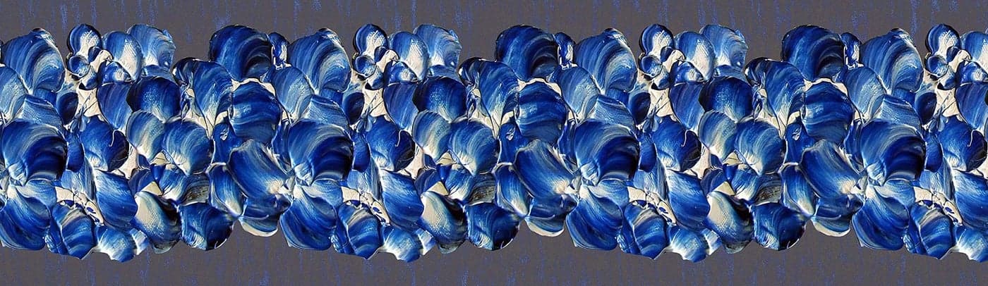 WallDesign White Blue Bouquet Flowers Painted Adhesive Wall Border - 5.25 inch Width by 5 ft Length, Vinyl