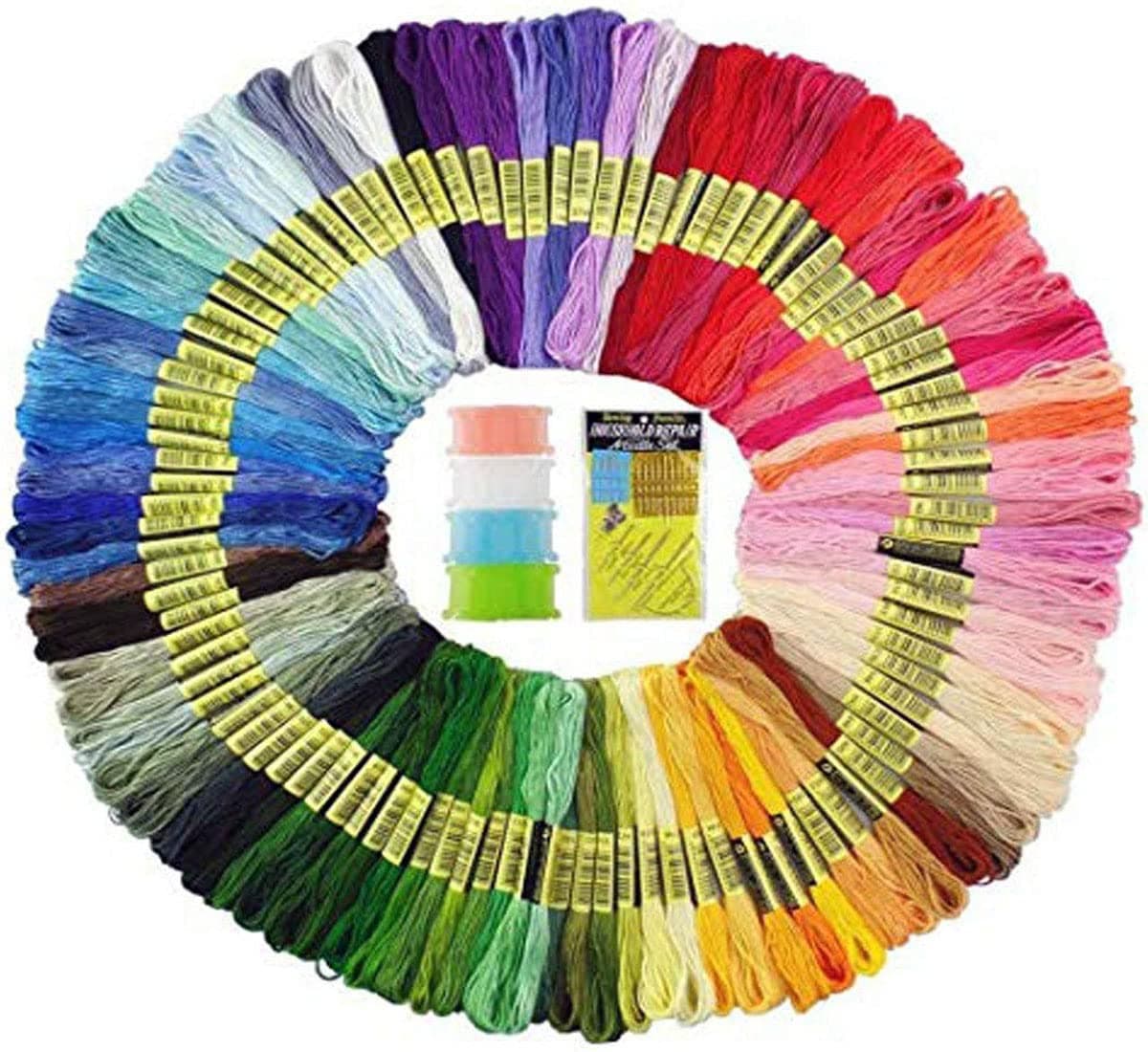 DIY Crafts Pack Of 100x Pcs MultiColour Embroidery Floss Cross Stitch Thread Pac Pack Of 100x Pcs MultiColour