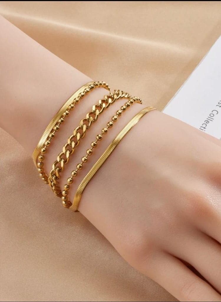 18k Gold Plated Stainless Steel Bracelet For Women