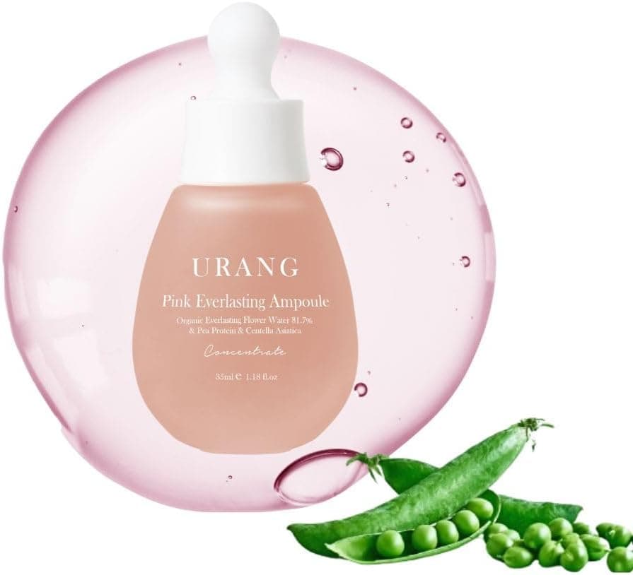 Pink Everlasting Ampoule Organic Moisturizer Supports Elasticity Vibrancy for Dull Skin Natural Vegan Skincare for Women Men 118 Fl oz