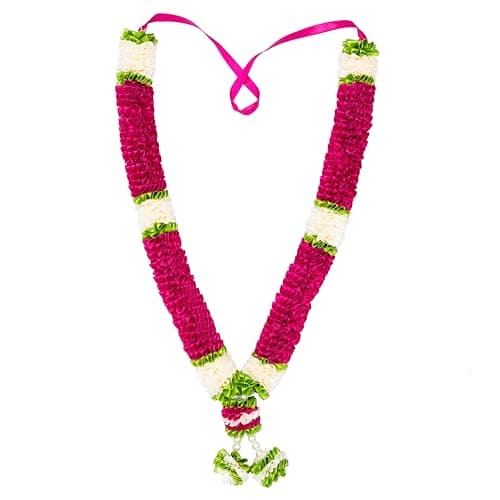 RJ SALES & PROMOTIONS Artificial Flowers Photo Bride Groom Garland (Magenta (25inch))