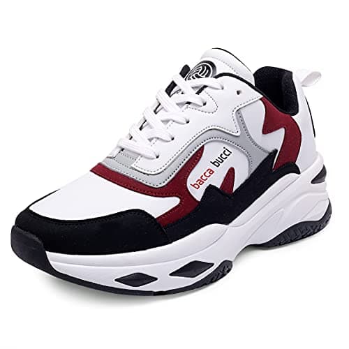 Bacca Bucci ® Men’s Spark Running Shoes with Natural Rubber & Eva Sole and Breathable Upper for Cross Training, Heavy Weight Lifting - White, Size UK8