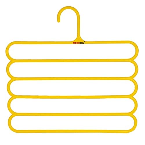 Mechdel 5 Layer Pants Clothes Hanger Wardrobe Storage Organizer Rack (Set of 5), 32l x 1b x 33h cm (Green)