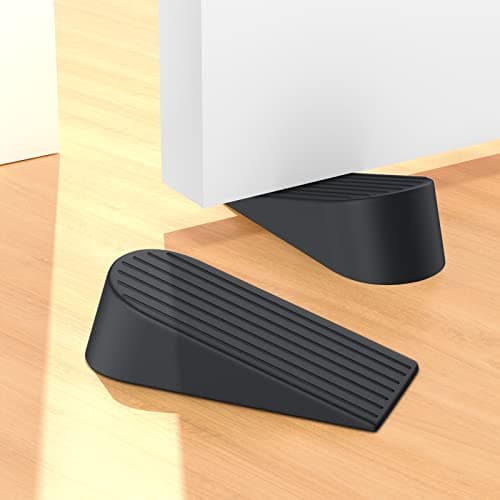 Big Door Stoppers 2 Pack Extra Large Door Stoppers for Bottom of Door Gaps Sturdy and Stackable Heavy Duty Doorstop Great for Home Office Rubber Door Stopper Wedge for Tile Wooden Floor Carpet