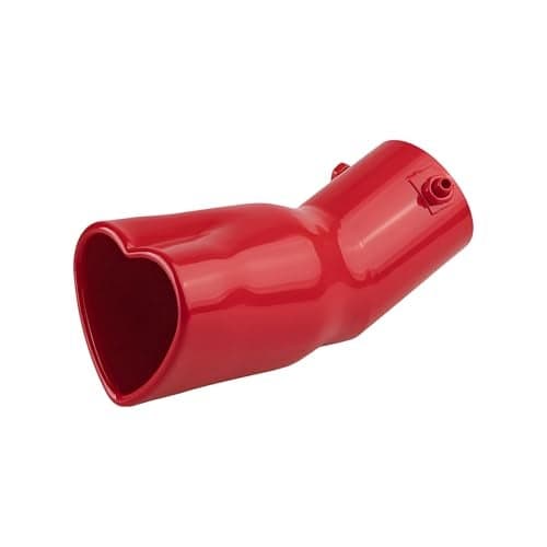 OtpOutopa Car Exhaust Tip 2.5 inch Inlet, Universal Car Exhaust Pipe Modification Tail Throat Tail Pipe Stainless Steel Muffler Tip, Adjustable Heart Shaped Car Thickened Pipe (Curved,Red)