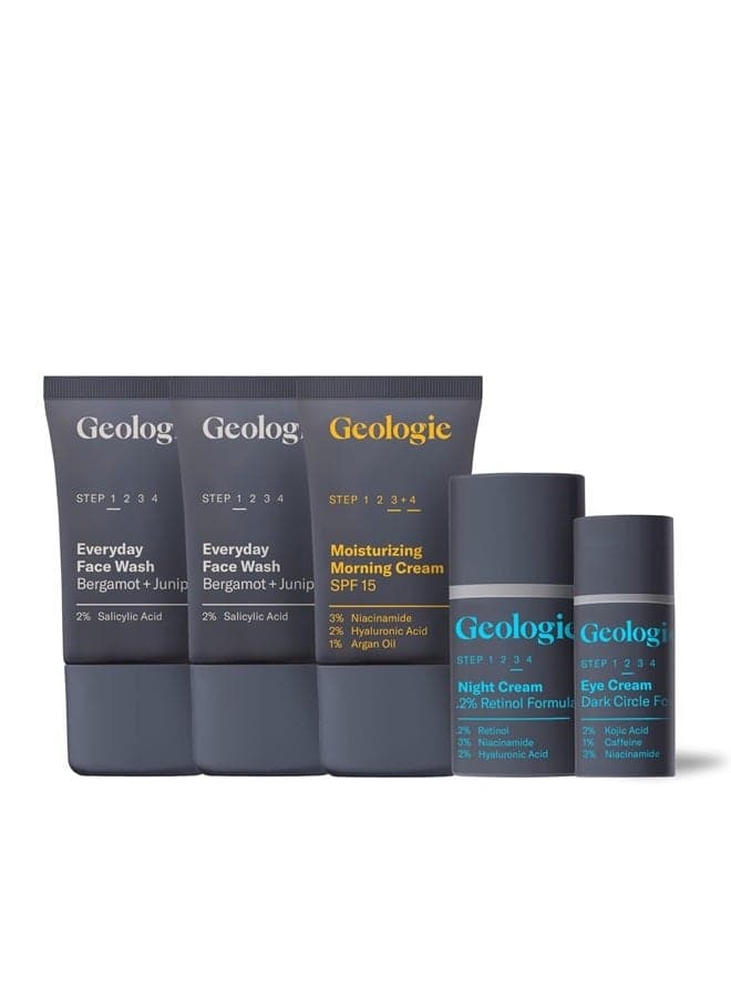 Complete Everyday Skincare Routine | 5-Piece Award-Winning Skincare Set with Clinically-Proven Ingredients like Retinol, Niacinamide, Hyaluronic Acid, Kojic Acid and Salicylic Acid | 90 Day S