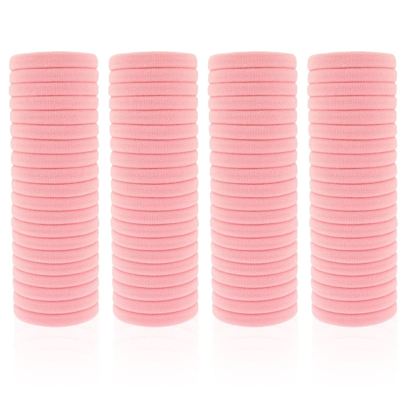 100 Pack Seamless Hair Ties for Women Girls Ponytail Holders for Thick Hair light pink