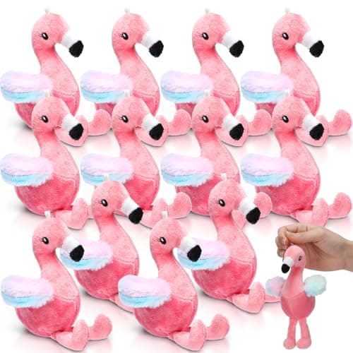 VercanMonth 12 Pcs 6 Inch Mini Stuffed Flamingo Plush Bulk for Girl Flamingo Birthday Party Favors Flamingo Keychains Cute Pink Flamingo Stuffed Animal Toy Small Flamingo Ornament for Backpack Bag