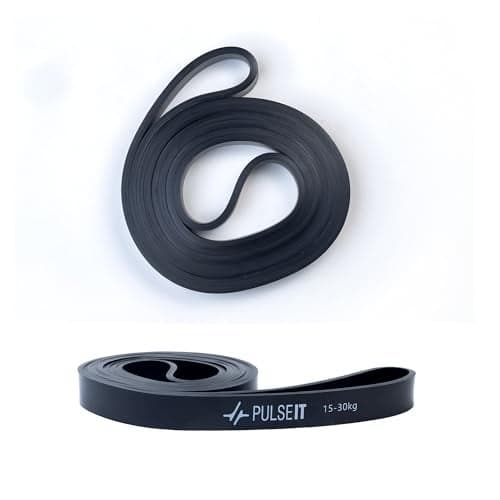 PulseITLoopBand Heavy Resistance Band for Exercise & Stretching, Pull Up Band Suitable in Home & Gym Workout, Power Bands for Men & Women. (Material: Natural Rubber) (Black (15-30kg))