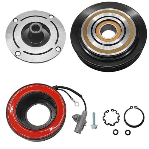 A/C Compressor Clutch Assembly Kit Plate Pulley Bearing Coil CO27000C Replacement for 2003-2008 Toyota Corolla 6 Groove 1.8L, AC Air Conditioning Compressor Clutch Coil Auto Repair Kit