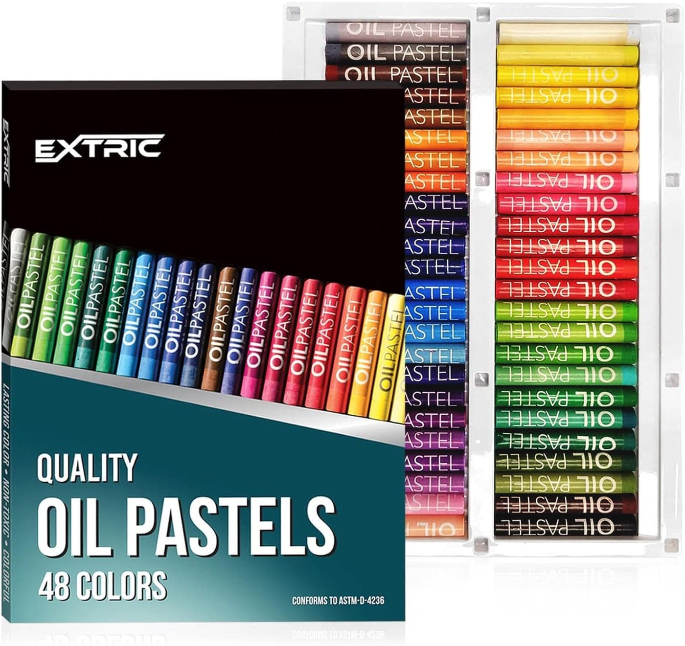 EXTRIC Oil Pastels - 48 Count Soft Pastels for Kids & Artists