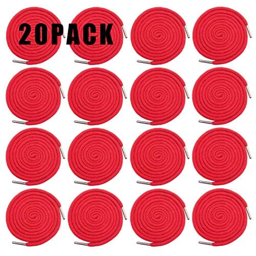 20 Pack Replacement Drawstrings Drawcords for Pants Sweatpants Hoodies Scrubs Jackets Shorts Tool 53" Long (Red)