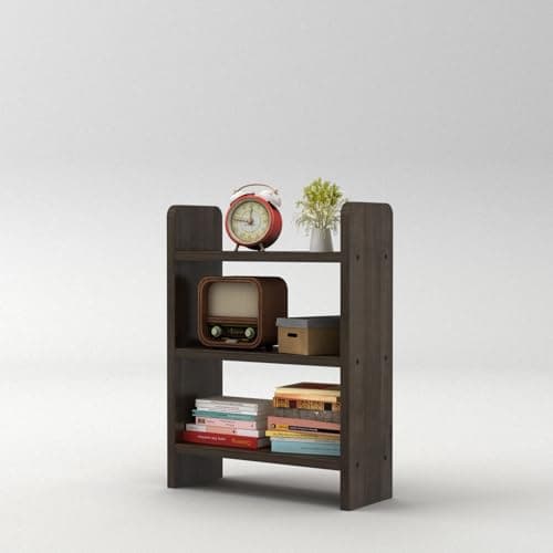 flux 3-Tier Wooden Shelf Rack, Multipurpose Organizer with Laminate Finish, Compact 56x15x40 cm, Mobile Particle Board Storage for Kitchen, Living Room, Office, Brown
