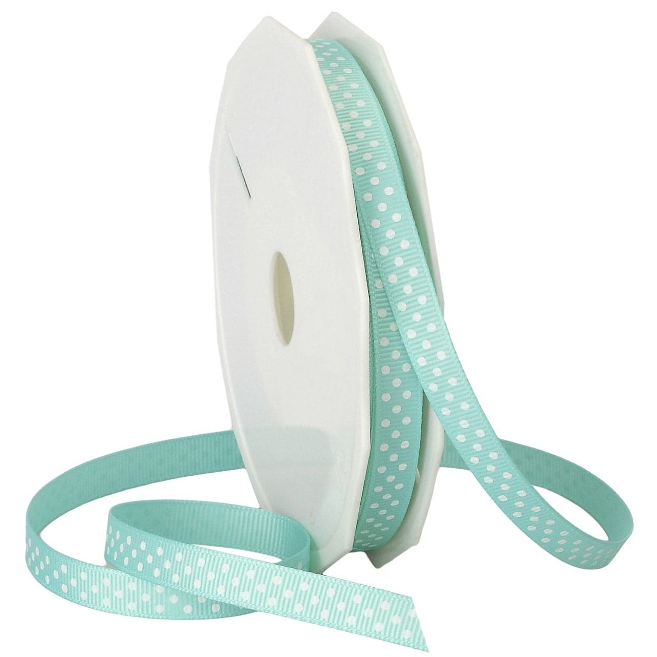 Morex Ribbon Swiss Dot Polyester Grosgrain Ribbon 38Inch by 20Yard Spool Aqua