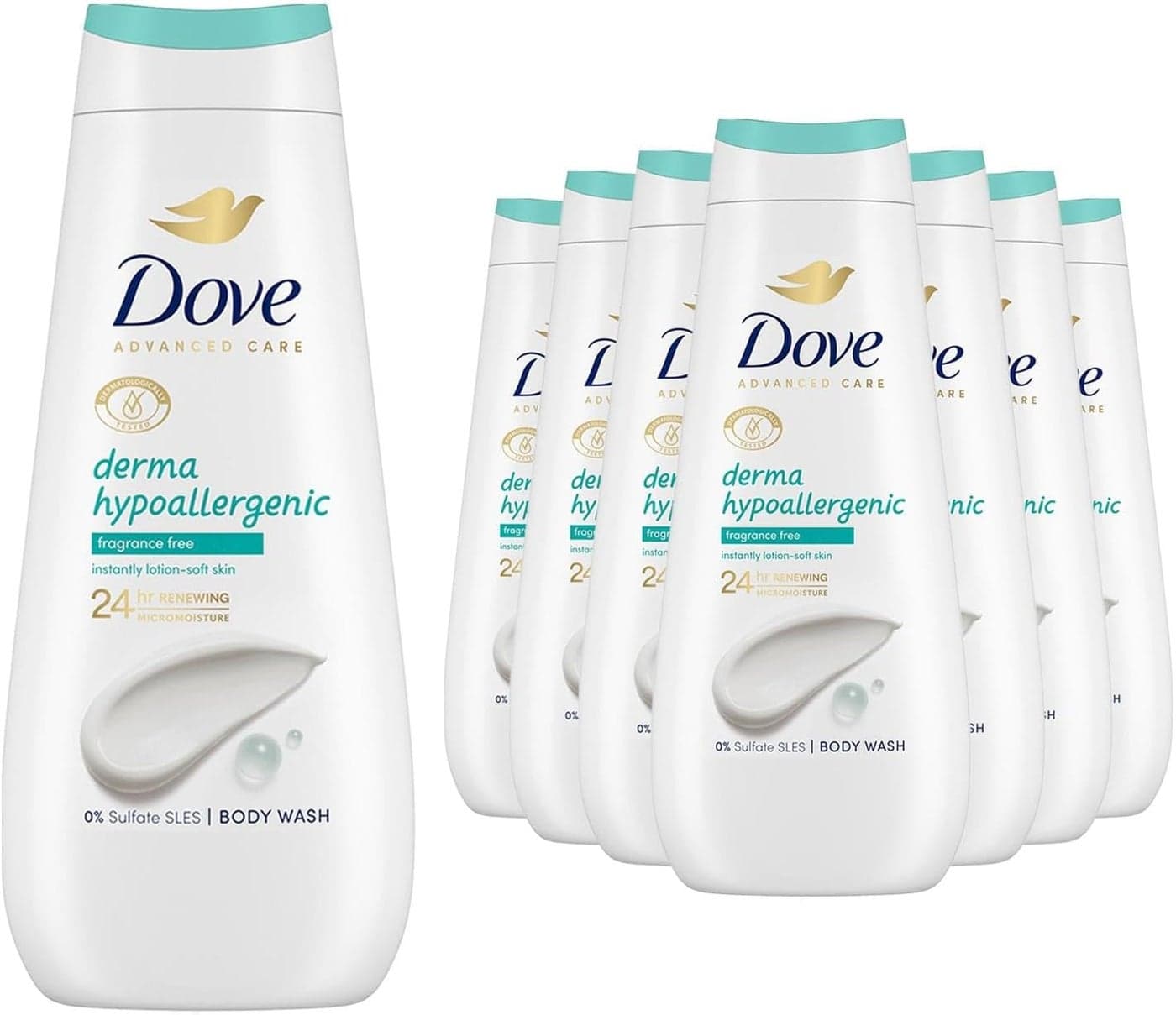 Dove Advanced Care Sulphate Free Body Wash for Women Made with SkinNatural Nourishers and Micromoisture Provides 24 Hours Renewing LotionSoft Softer Skin 400ml Pack of 14