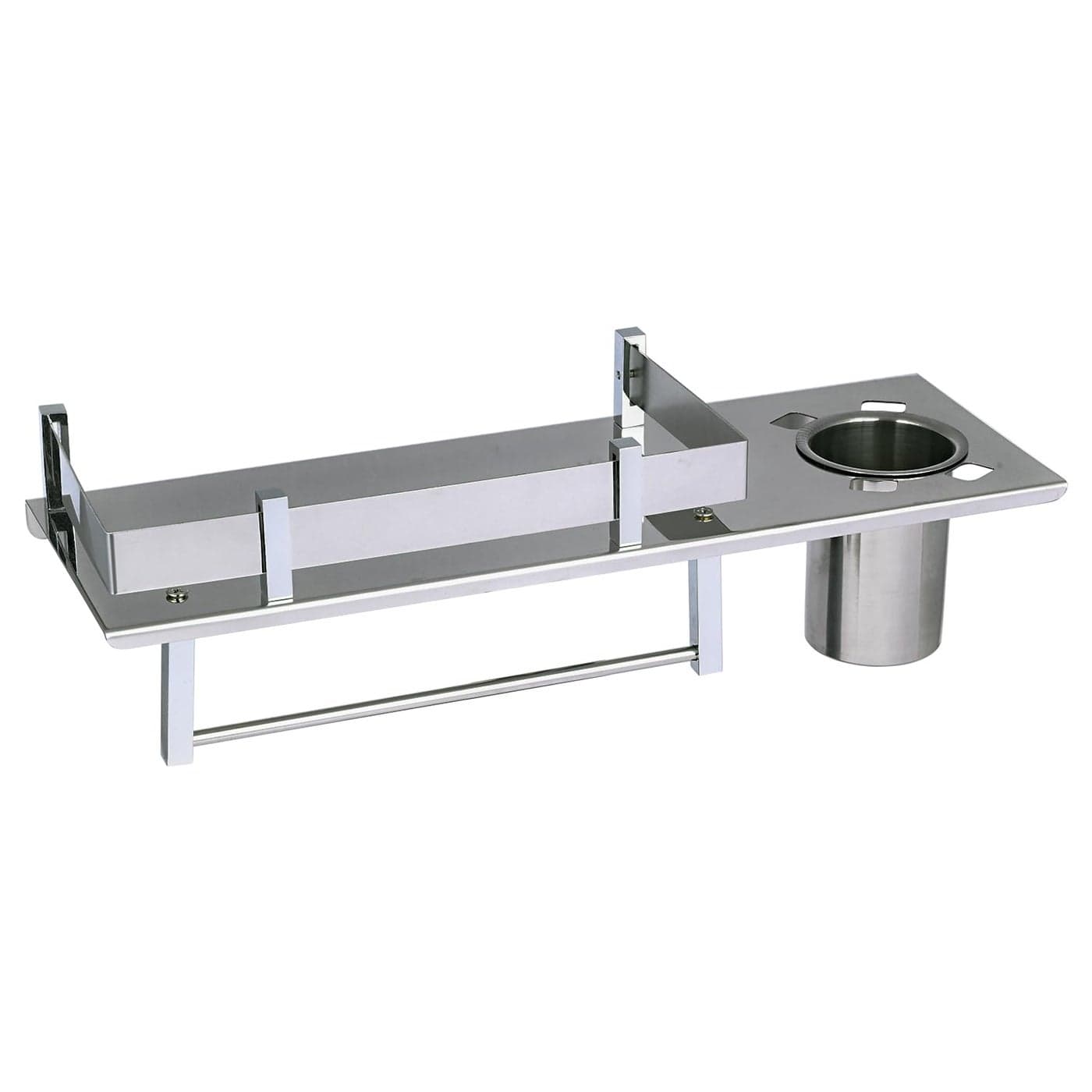 Zureni 24inch 3in1 Stainless Steel Folding Bathroom Shelves Towel Rack Double Wall Mounted Napkin Holder Multipurpose Hanger Storage Stand Bathroom Accessories for Home Kitchen Washroom
