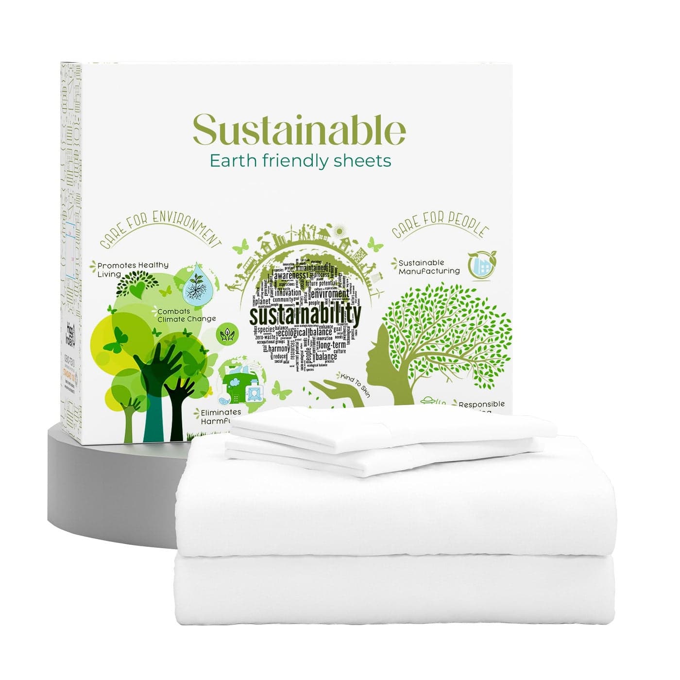 SUPREME ELEGANCE Queen Sheet Set Natural 100 Long Staple Cotton Percale Sheets Queen Size Bed Set Deep Pocket Snug Fit Oekotex Made in Green Sustainable Hotel Quality Bedding Snow White