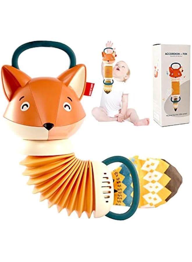 Fox Accordion Baby Toys, Early Development Educational Infant Music Toy Accordion Musical Instrument, Cartoon Cute Hand Grip Baby Toy for Toddlers 18+ Months Boys Girls