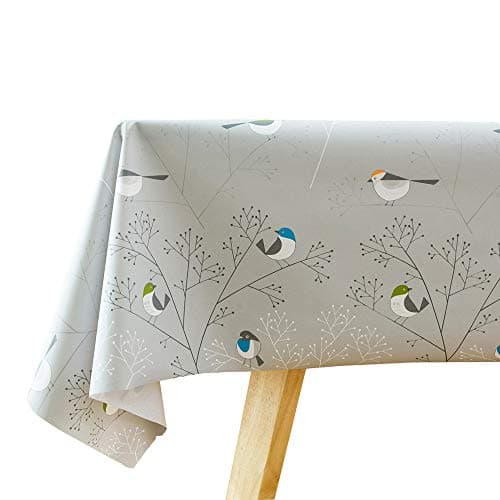 TruDelve Heavy Duty Vinyl Table Cloth Plastic Tablecloth for Kitchen Dining Table Wipeable PVC Waterproof Tablecloth for Rectangle Table 54 x 72 Birds1