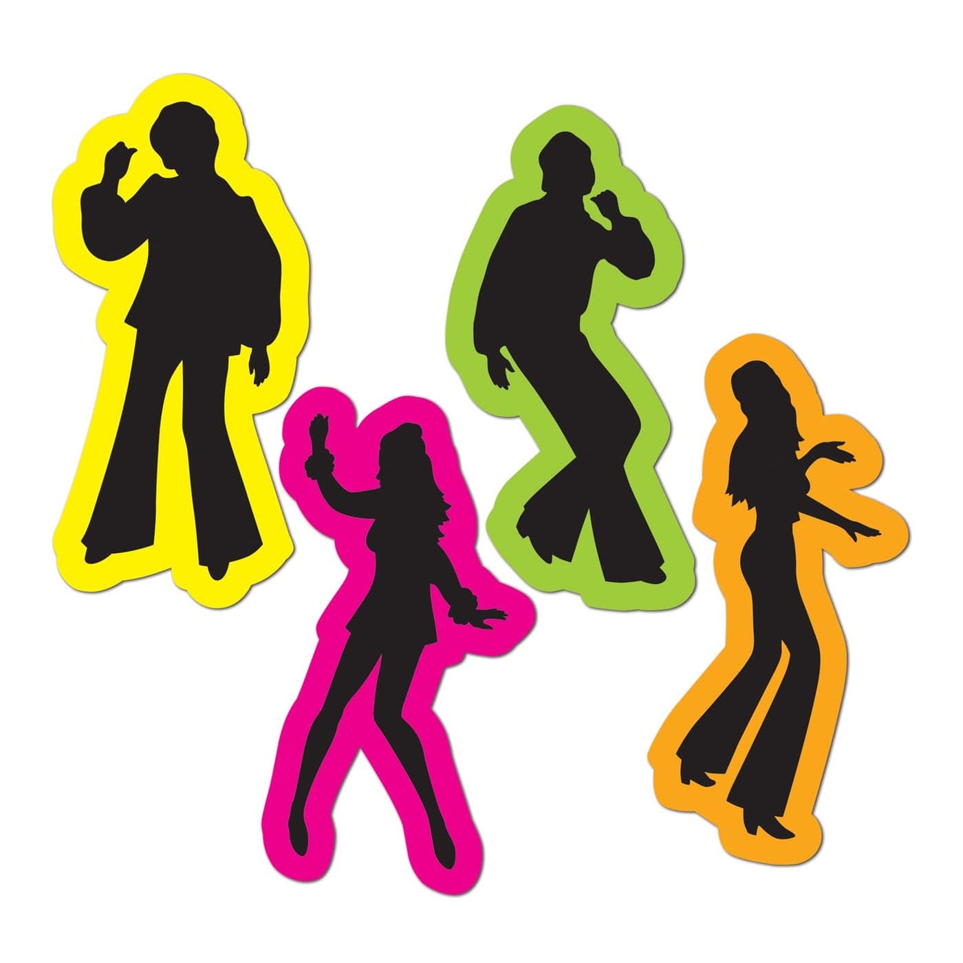 Beistle 4 Piece Groovy Disco 70s Theme Cut Outs Decorations 1970s Hippie Throwback Birthday Party Supplies