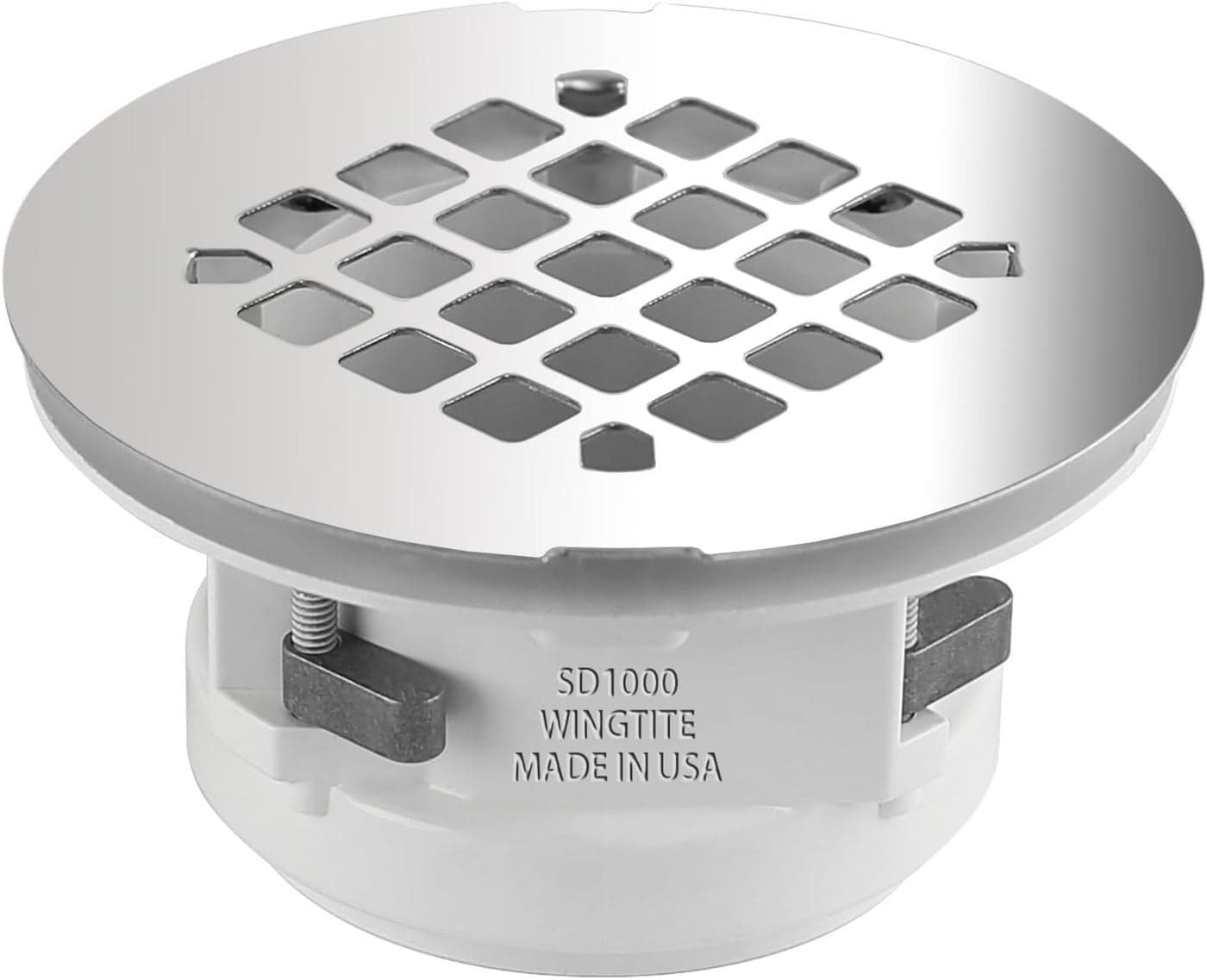 WingTite ProSeries New Construction Shower Drain 10 Year Warranty Made in USA SD1000 OEM Chrome Installs from the Top FiberglassPlastic Showers 2 PVCABS UPC Approved