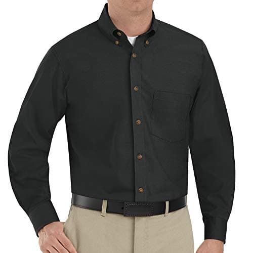 Red Kap Men's Poplin Dress Shirt, Black, 3X-Large