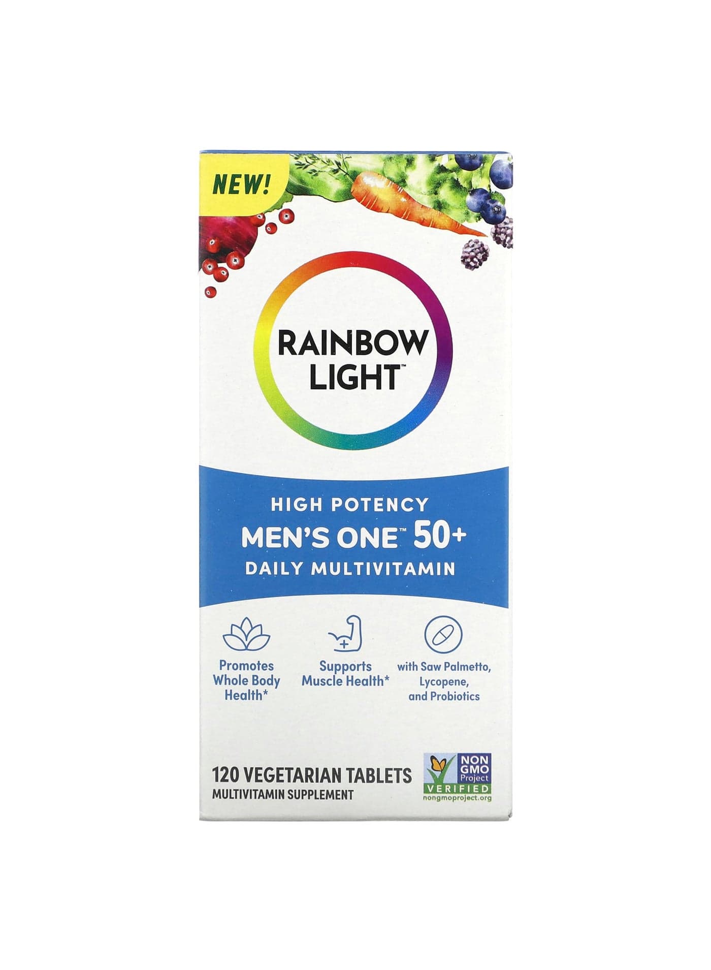 Men's One 50+ Daily Multivitamin, High Potency, 120 Vegetarian Tablets